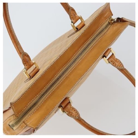 CELINE Macadam Canvas Hand Bag PVC Beige Gold Tote with COA! - Picture 8 of 10